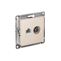 Розетка компьютерная + телевизионная 2-м СП AtlasDesign RJ45 кат.5E + TV механизм беж. SE ATN000289