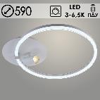 Люстра DK06095/1+1 PR WH+CR белый/хром 56W+5W LED 3000-6500K d590 ПДУ(ИК) диммер, HN23