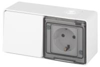 Блок розетка с выключателем Эксперт 11-7501-01 IP55 16А (10AX)-250В ОУ бел. Эра Б0063288