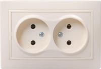 Розетка 2-м СП Кварта 10А IP20 без заземл. без защ. шторок крем. GENERICA ERK23-K33-10-DM
