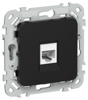 Розетка компьютерная СП FLITE РК5е-1-0-ФлЧ RJ45 кат.5E UTP механизм черн. IEK FI-K12-1-K02