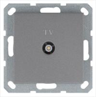 Розетка телевизионная оконечная TV Ф9.5мм механизм алюм. Jasmart G6001S