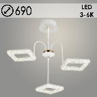 Люстра 6677/3C WH+FG белый/золото 48W LED 3000-6000K d690 h500, SSH23
