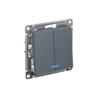 Выключатель 2-кл. СП AtlasDesign 10А IP20 (сх. 5а) 10AX с подсветкой механизм грифель SE ATN000753