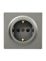 Розетка 1-м ОП LETO с заземл. ПБТ платина LEZARD 752-3500-122B