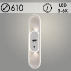 Бра WG5007/A WH белый 80W LED 3000-6000K d610 часы, OLY24