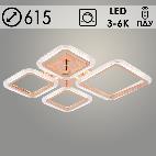 Люстра LI09826C/3+1 PR FGD золото 74W LED 3000K-6000K d615 ПДУ(ИК) диммер, HN24