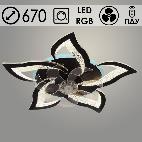Люстра 9510/5CV BK черный 80W+28W LED RGB 3000-6000K ПДУ диммер d670 h80 с вентилятором, SSH24