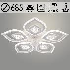 Люстра LI09520/5V PR WT белый 160W LED 3000K-6000K d685 ПДУ(ИК) диммер вентилятор, HN24