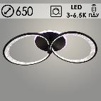 Люстра K38812/2L BK+FGD черный/золото LED 64W+22W 3000K-6500K ПДУ диммер d650, 24