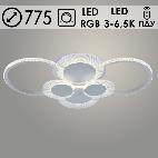 Люстра DK05883B/6 PR WH белый 128W+8W LED RGB 3000-6500K d775 ПДУ(ИК) диммер, HN23