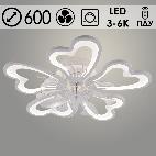 Люстра LI09523/5V PR WT белый 120W LED 3000K-6000K d600 ПДУ(ИК) диммер вентилятор, HN24