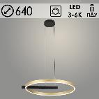 Люстра 2598/600 GD+BK золото/черный 76W LED 3000K-6000К d640 h1200 ПДУ диммер, GNV24