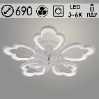 Люстра LI09518/5V PR WT белый 120W LED 3000K-6000K d690 ПДУ(ИК) диммер вентилятор, HN24