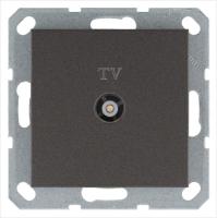 Розетка телевизионная оконечная TV Ф9.5мм механизм мокко Jasmart G6001Z