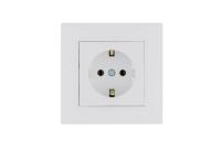 Розетка 1-м керамика Karea RIZZ с заземл. бел. Makel 88001008