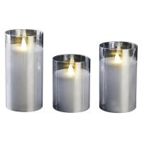 Свеча декоративная CL7-SET3-sr с пультом 3хAAA для каждой свечи (не в компл.) серебр. (уп.3шт) ФАZА 5018792