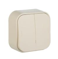 Выключатель 2-кл. ОП Quteo 10А IP20 10AX сл. кость IEK 782232