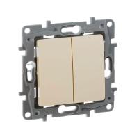 Переключатель 2-кл. СП Etika Plus 10А IP20 250В 10AX безвинтов. зажимы механизм сл. кость IEK 672312
