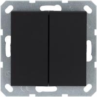 Выключатель 2-кл. 10А IP20 механизм черн. матовый soft touch Jasmart G3023PB