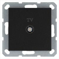 Розетка телевизионная оконечная TV Ф9.5мм механизм антрацит Jasmart G6001B