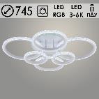 Люстра DK06333C/6 PR WT белый 144W+8W LED RGB 3000K-6000K d745 ПДУ(ИК) диммер, HN24