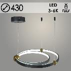 Люстра 20634/2/430 BK+BRASS черный/латунь LED 65W 3000-6000K ПДУ d430 h1200, MGF22