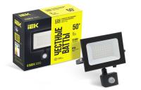 Прожектор светодиодный СДО 06-50Д 6500К IP54 с ДД черн. IEK LPDO602-50-65-K02