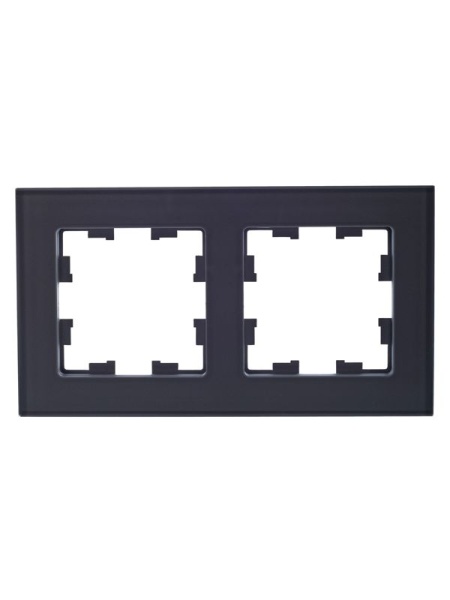 Рамка 2-м BRITE РУ-2-2-БрСе стекло сер. IEK BR-M22-G-K03