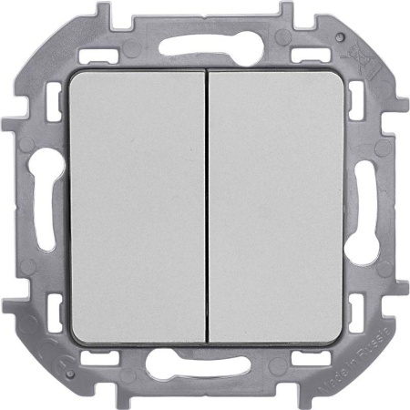 Выключатель 2-кл. Inspiria 10А IP20 250В 10AX механизм алюм. IEK 673622