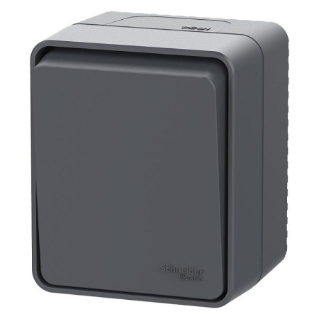 Выключатель кнопочный 1-кл. ОП AtlasDesign PROFI IP54 10АХ антрацит SE ATN544015