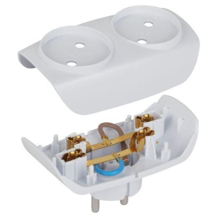 Разветвитель 2-м без заземл. 16А IP20 SP-2-W бел. Эра C0045520