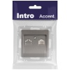 Розетка компьютерная 1-м СП Accent 6-303-09 RJ45 IP20 титан Intro Б0063642