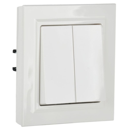 Выключатель 2-кл. СП BRITE ВСР10-2-0-БрБ 10А в сборе бел. IEK BR-V20-0-10-K01-F