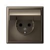 Розетка ArtGallery 16А IP20 с заземл. защ. шторки с крышкой механизм мокко SE GAL000646