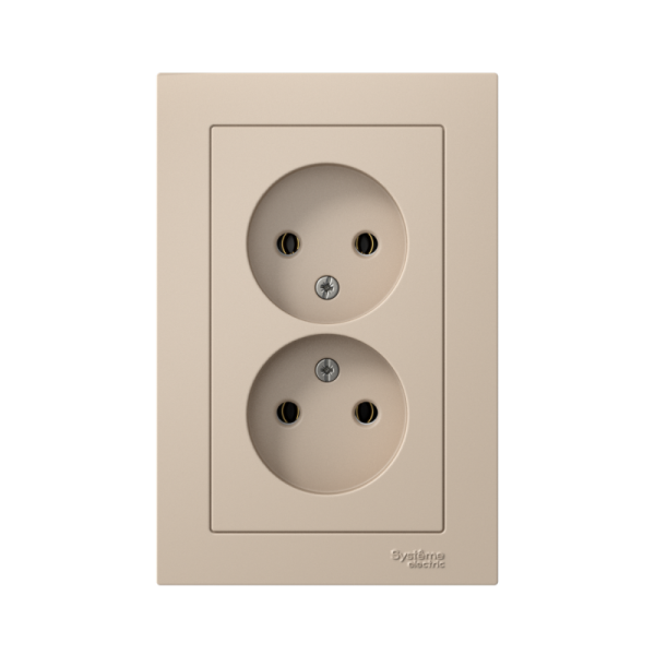Розетка 2-м. AtlasDesign 16А без заземл. в сборе песочн. SE ATN001220