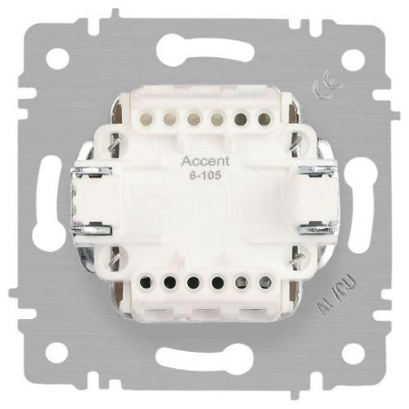 Выключатель 2-кл. СП Accent 6-105-09 10А IP20 250В с подсветкой AL/CU титан Intro Б0063525