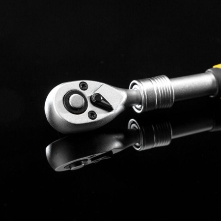 Ключ телескопический трещоточный 1/4 162-210мм CrV двухкомпонентн. рукоятка Kranz KR-12-8413