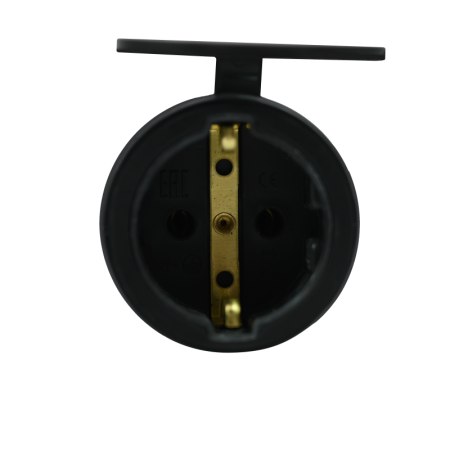 Розетка 1-м MultiSet 16А 250В IP44 с заземл. каучук черн. SE MST4002BK