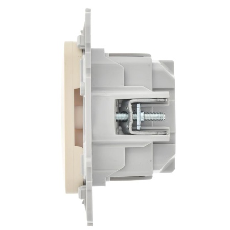 Розетка СП FLITE РС11-1-ФлСл 16А с заземл. без защ. шторок безвинтовое крепление механизм сливочный IEK FI-R11-16-1-K86