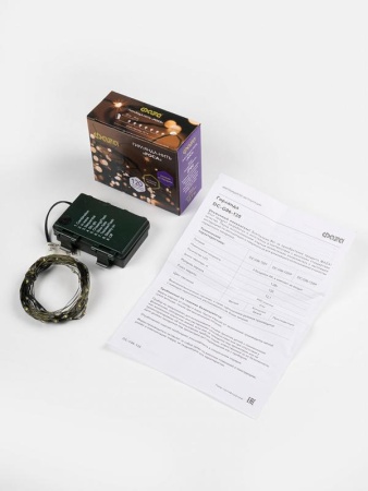 Гирлянда "Роса" DC-G06-120Y 120 microLED 12.1м. 8реж. 3хAA желт. ФАZА 5059634