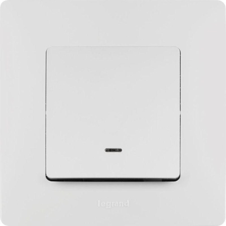 Выключатель 1-кл. СП Etika 10А IP20 250В 10AX с подсветкой/индикацией безвинтов. зажимы механизм бел. IEK 672203