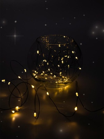 Гирлянда "Роса" DC-G06-120Y 120 microLED 12.1м. 8реж. 3хAA желт. ФАZА 5059634