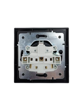 Розетка 1-мест. с/з с крышкой ПБТ СП ZIMA IP20 16А безвинт. зажим черн. бархат LEZARD 704-4288-123BQC