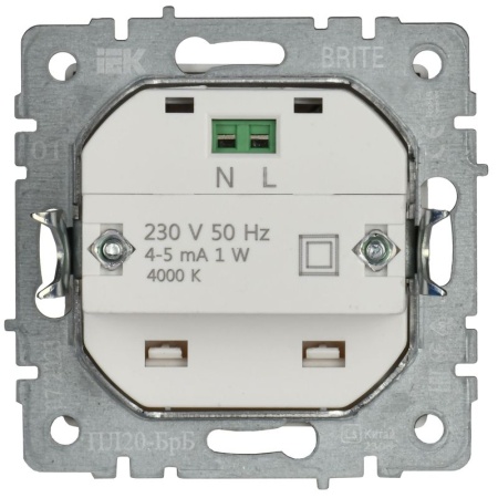 Подсветка светодиодная BRITE встраив. ПЛ20-БрБ механизм бел. IEK BR-FL20-K01