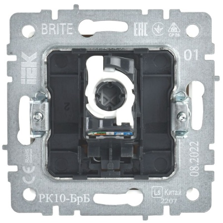 Розетка компьютерная СП RJ45 кат.5E BRITE РК10-БрБ механизм бел. IEK BR-K10-1-K01