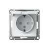 Розетка 1-м СП AtlasDesign 16А IP20 с заземл. защ. шторки с крышкой механизм бел. SE ATN000146