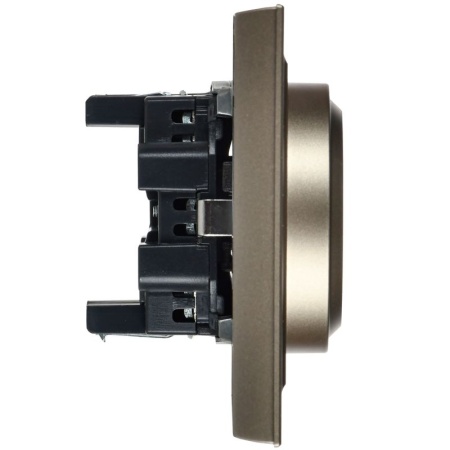 Розетка 2-м СП BRITE РС12-3-БрШ 16А в сборе с заземл. без защ. шторок шампань IEK BR-R21-16-K37-F