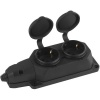 Колодка удлинителя 2-м с заземл. 16А IP44 K-2e-B-IP44 каучук черн. Эра Б0044544