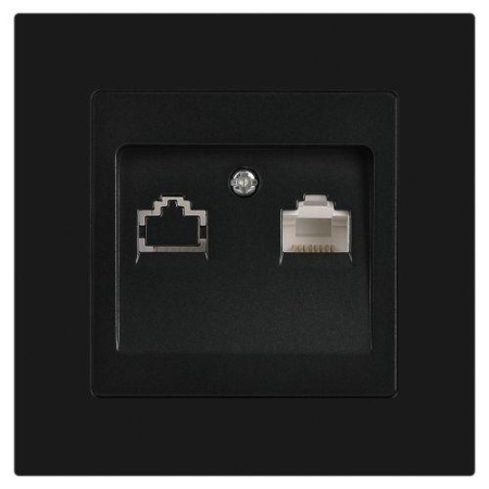 Розетка компьютерная 1-м СП Accent 6-303-05 RJ45 IP20 антрацит Intro Б0063634